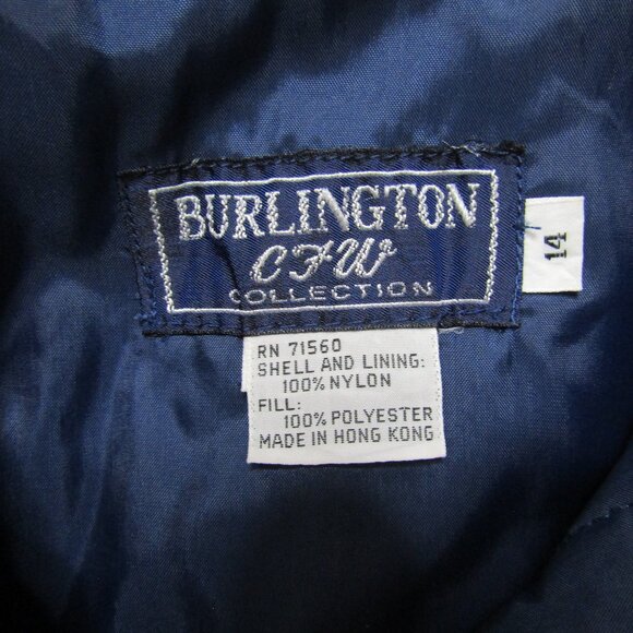 vintage burlington CFW collection puff coat blue with gold button - Picture 9 of 12